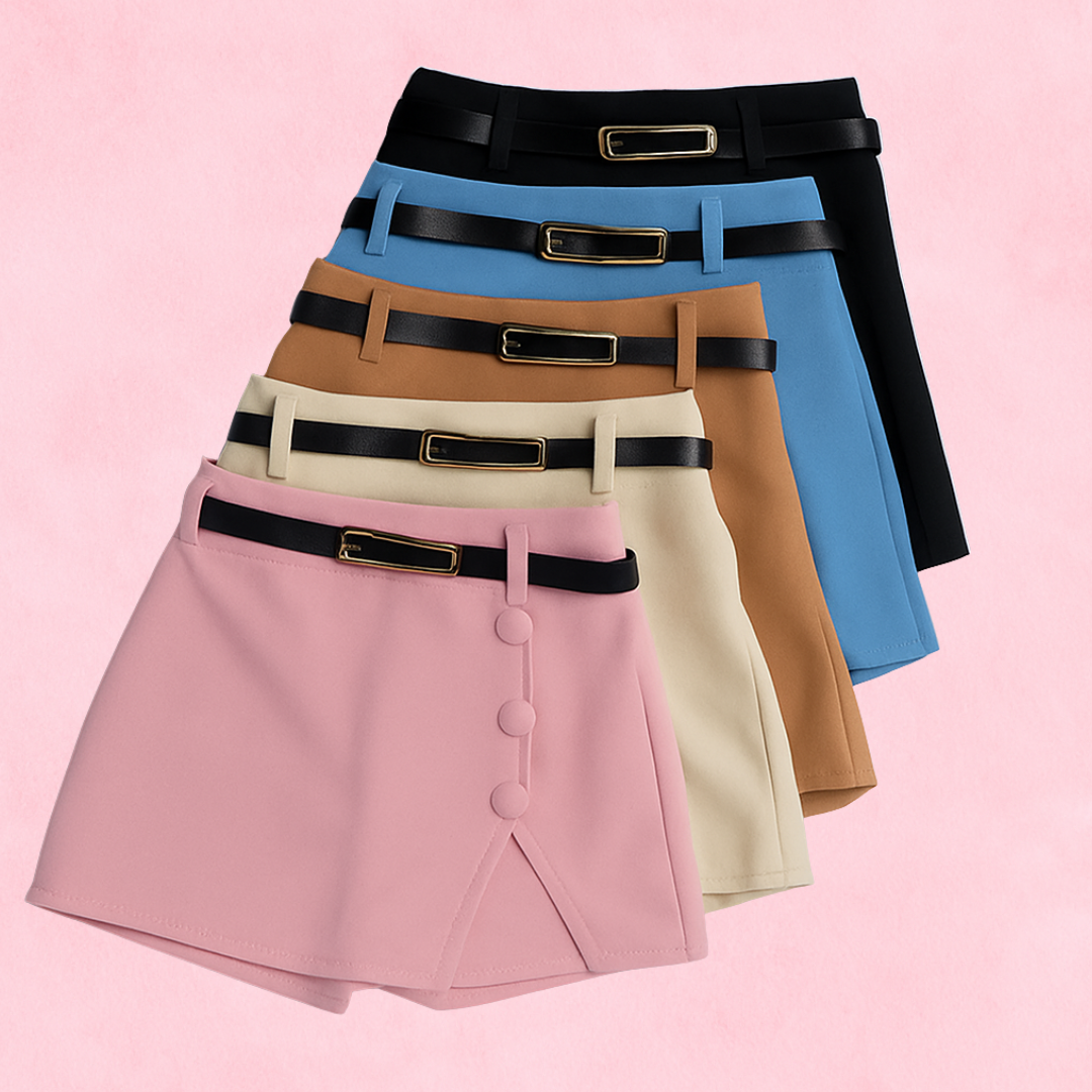 KIT SHORTS SAIA MENINAS INFANTIL ALFAIATARIA