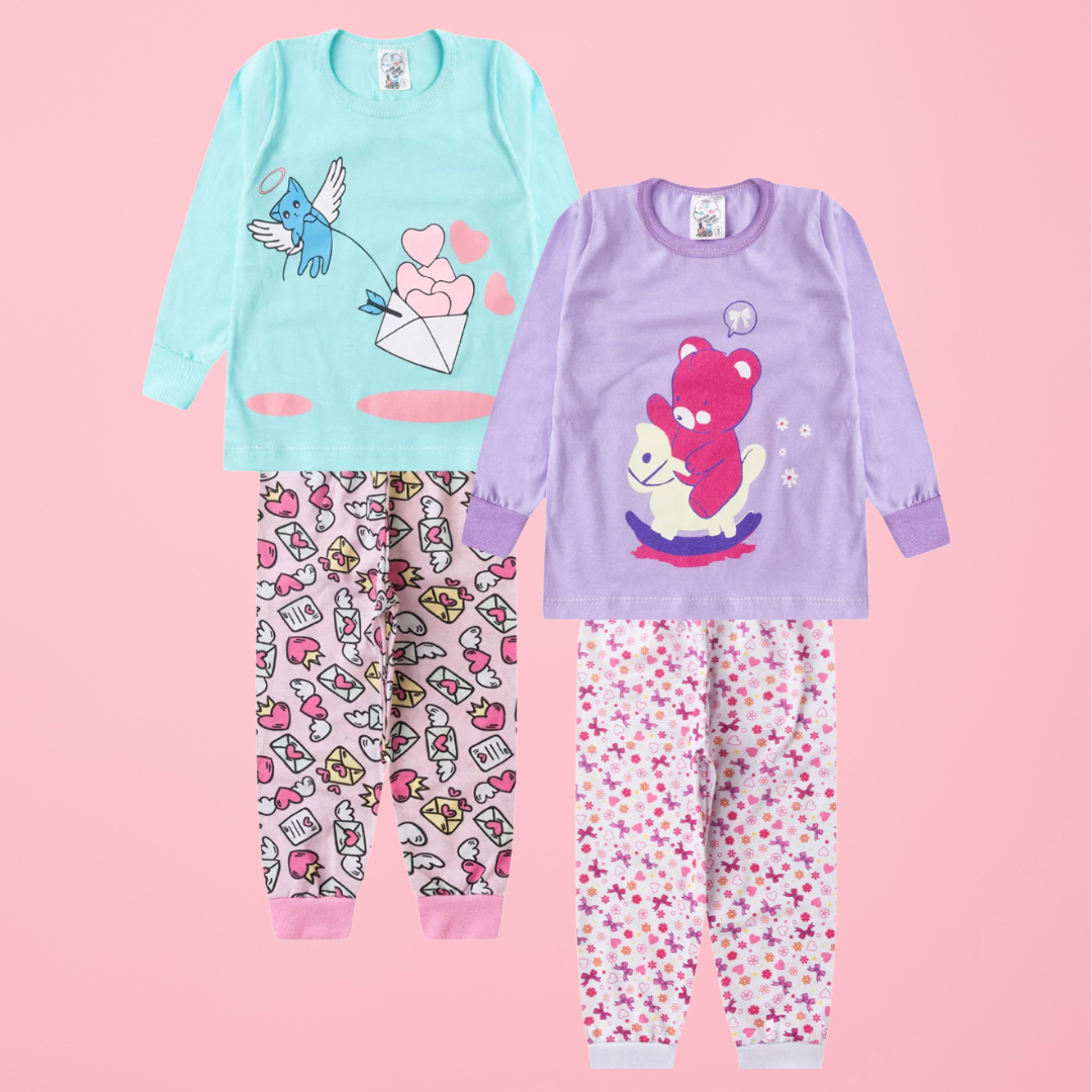 Kit 6 Peças Pijama Infantil Feminino
