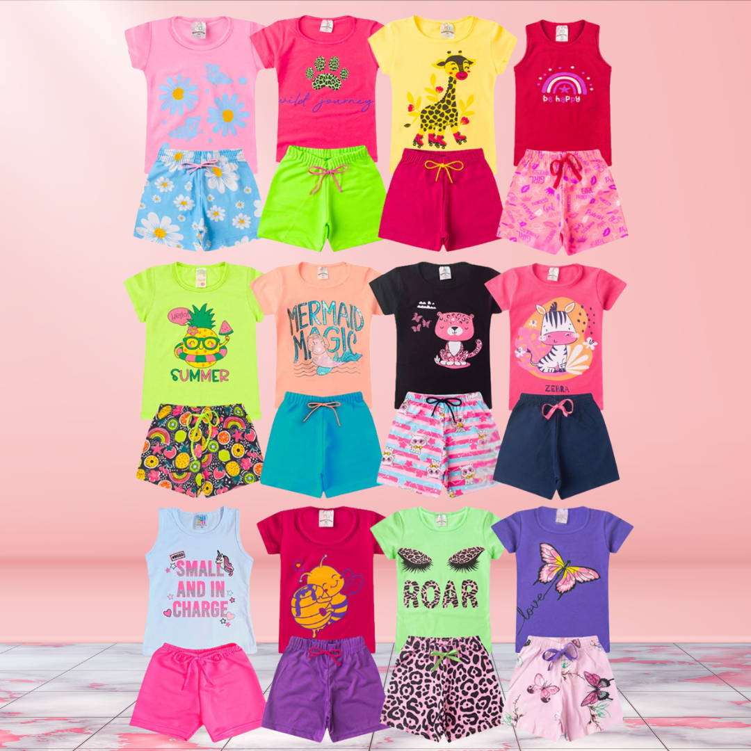 Kit de Roupas Infantis para Meninas
