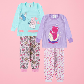 Kit 6 Peças Pijama Infantil Feminino