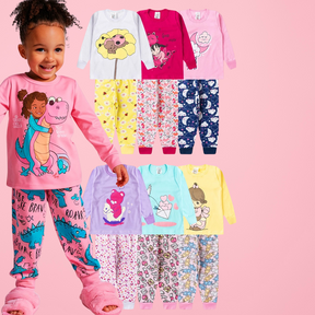 Kit 6 Peças Pijama Infantil Feminino